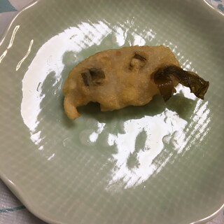 蓮根の穴に昆布詰め(*^^*)天ぷら☆